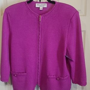 Women's  fuschia St John zip-up size 10